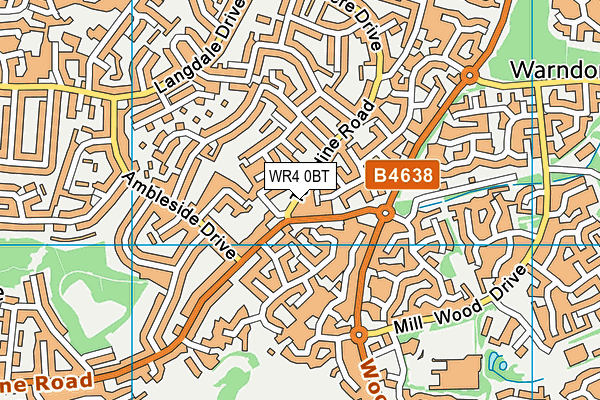 WR4 0BT map - OS VectorMap District (Ordnance Survey) WR4 0BT map - OS VectorMap District (Ordnance Survey)