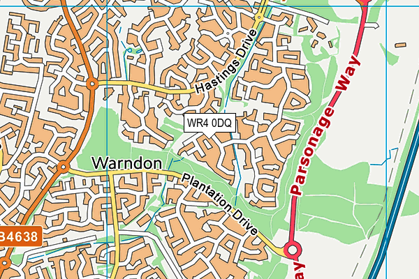 WR4 0DQ map - OS VectorMap District (Ordnance Survey) WR4 0DQ map - OS VectorMap District (Ordnance Survey)
