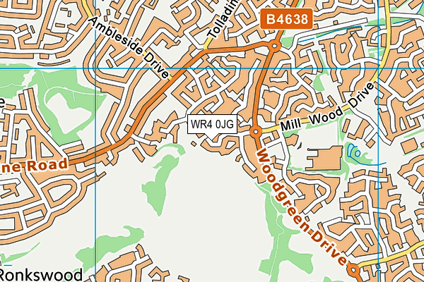 WR4 0JG map - OS VectorMap District (Ordnance Survey) WR4 0JG map - OS VectorMap District (Ordnance Survey)