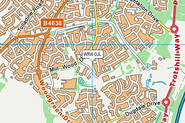 WR4 0JL map - OS VectorMap District (Ordnance Survey) WR4 0JL map - OS VectorMap District (Ordnance Survey)