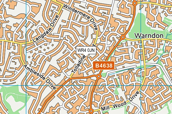 WR4 0JN map - OS VectorMap District (Ordnance Survey) WR4 0JN map - OS VectorMap District (Ordnance Survey)