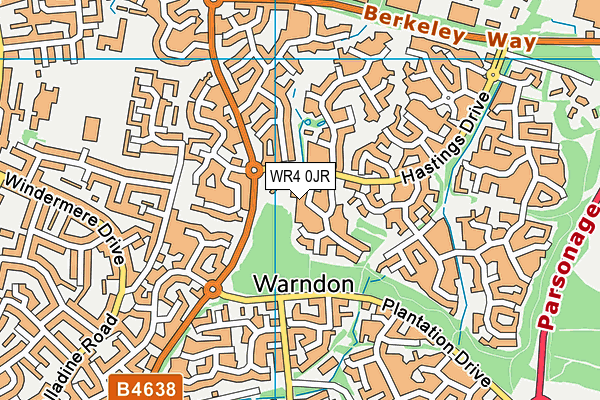 WR4 0JR map - OS VectorMap District (Ordnance Survey) WR4 0JR map - OS VectorMap District (Ordnance Survey)