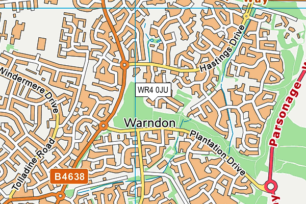 WR4 0JU map - OS VectorMap District (Ordnance Survey) WR4 0JU map - OS VectorMap District (Ordnance Survey)