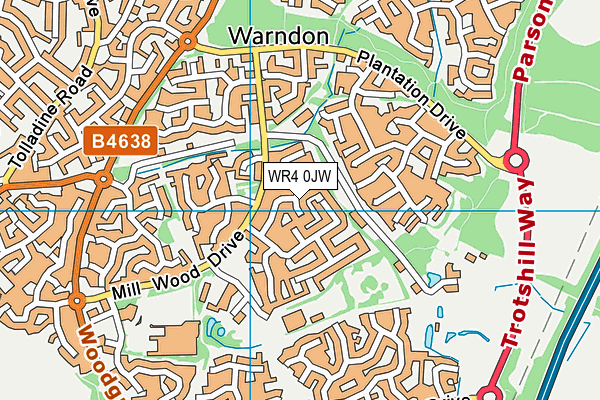 WR4 0JW map - OS VectorMap District (Ordnance Survey) WR4 0JW map - OS VectorMap District (Ordnance Survey)