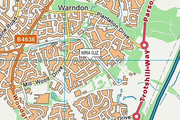 WR4 0JZ map - OS VectorMap District (Ordnance Survey) WR4 0JZ map - OS VectorMap District (Ordnance Survey)