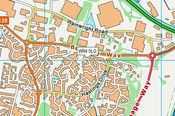 WR4 0LG map - OS VectorMap District (Ordnance Survey) WR4 0LG map - OS VectorMap District (Ordnance Survey)