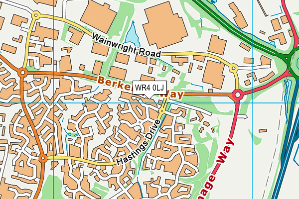 WR4 0LJ map - OS VectorMap District (Ordnance Survey) WR4 0LJ map - OS VectorMap District (Ordnance Survey)