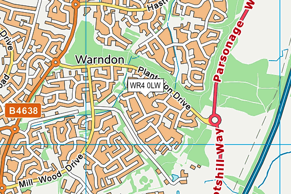 WR4 0LW map - OS VectorMap District (Ordnance Survey) WR4 0LW map - OS VectorMap District (Ordnance Survey)