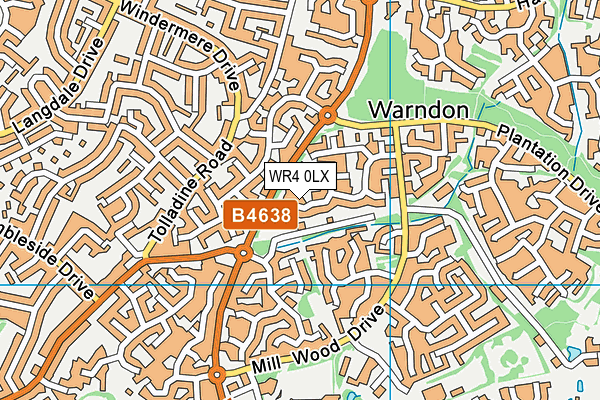 WR4 0LX map - OS VectorMap District (Ordnance Survey) WR4 0LX map - OS VectorMap District (Ordnance Survey)