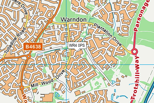 WR4 0PS map - OS VectorMap District (Ordnance Survey) WR4 0PS map - OS VectorMap District (Ordnance Survey)
