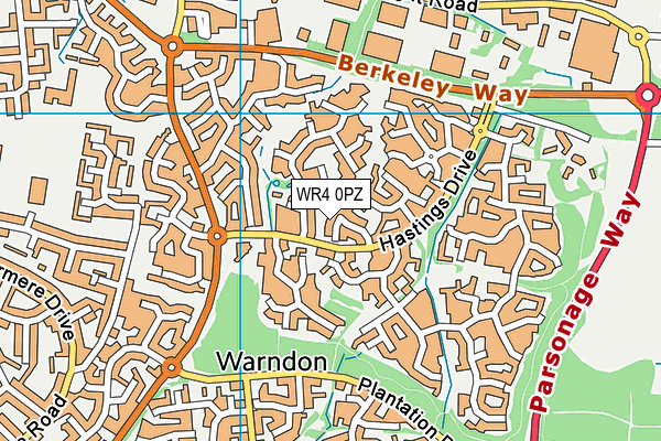 WR4 0PZ map - OS VectorMap District (Ordnance Survey) WR4 0PZ map - OS VectorMap District (Ordnance Survey)