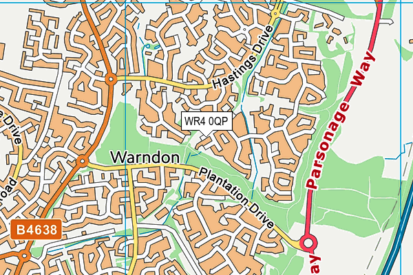 WR4 0QP map - OS VectorMap District (Ordnance Survey) WR4 0QP map - OS VectorMap District (Ordnance Survey)