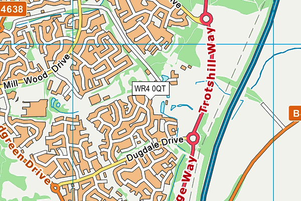 WR4 0QT map - OS VectorMap District (Ordnance Survey) WR4 0QT map - OS VectorMap District (Ordnance Survey)