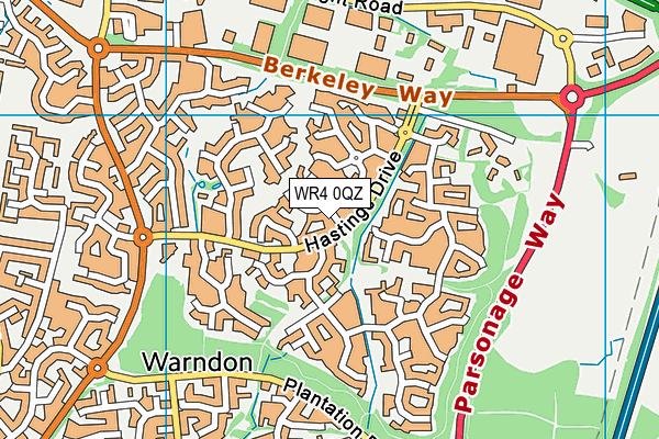 WR4 0QZ map - OS VectorMap District (Ordnance Survey) WR4 0QZ map - OS VectorMap District (Ordnance Survey)