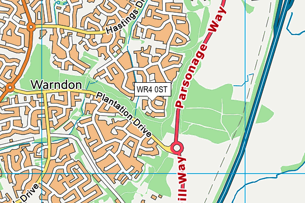 WR4 0ST map - OS VectorMap District (Ordnance Survey) WR4 0ST map - OS VectorMap District (Ordnance Survey)