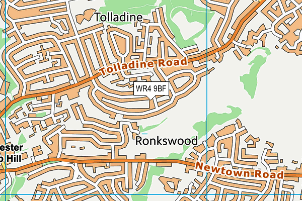 WR4 9BF map - OS VectorMap District (Ordnance Survey) WR4 9BF map - OS VectorMap District (Ordnance Survey)