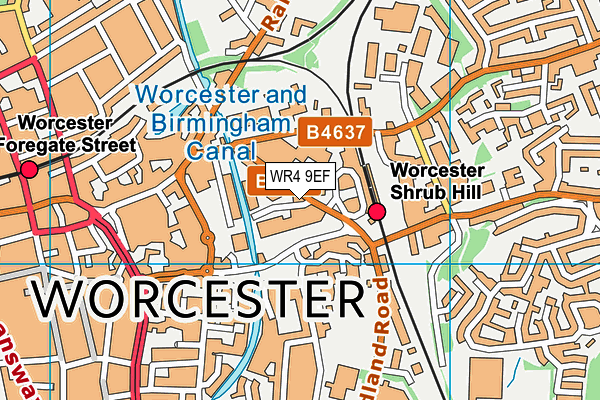 WR4 9EF map - OS VectorMap District (Ordnance Survey) WR4 9EF map - OS VectorMap District (Ordnance Survey)