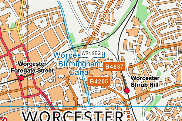 WR4 9EG map - OS VectorMap District (Ordnance Survey) WR4 9EG map - OS VectorMap District (Ordnance Survey)