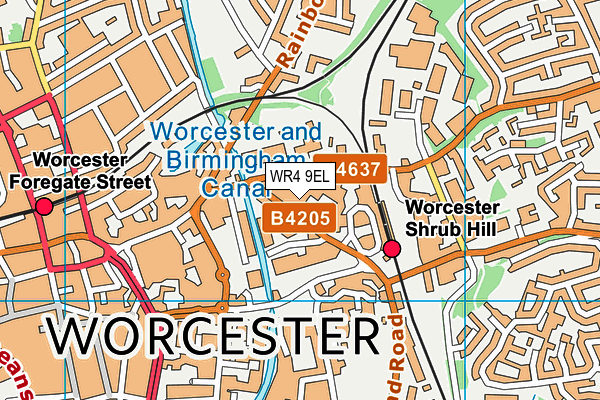 WR4 9EL map - OS VectorMap District (Ordnance Survey) WR4 9EL map - OS VectorMap District (Ordnance Survey)
