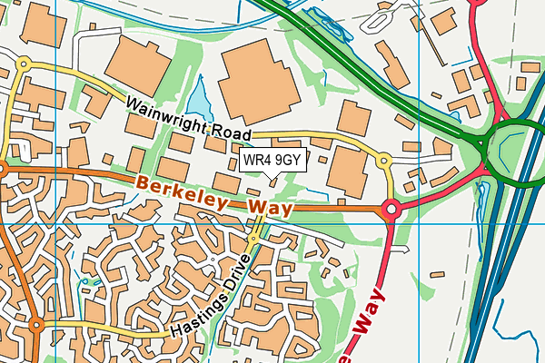 WR4 9GY map - OS VectorMap District (Ordnance Survey) WR4 9GY map - OS VectorMap District (Ordnance Survey)