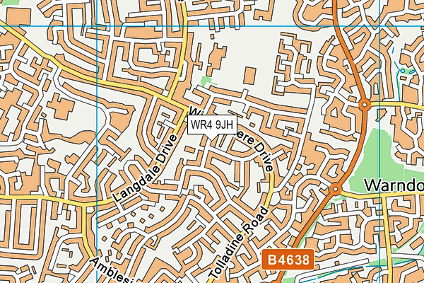 WR4 9JH map - OS VectorMap District (Ordnance Survey) WR4 9JH map - OS VectorMap District (Ordnance Survey)