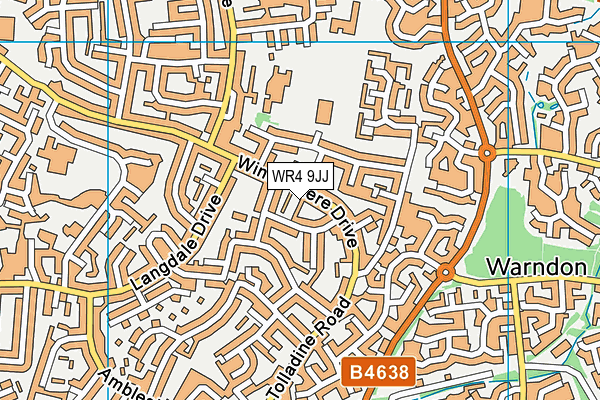 WR4 9JJ map - OS VectorMap District (Ordnance Survey) WR4 9JJ map - OS VectorMap District (Ordnance Survey)