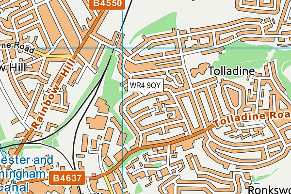 WR4 9QY map - OS VectorMap District (Ordnance Survey) WR4 9QY map - OS VectorMap District (Ordnance Survey)