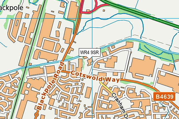 WR4 9SR map - OS VectorMap District (Ordnance Survey) WR4 9SR map - OS VectorMap District (Ordnance Survey)