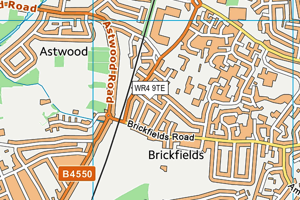 WR4 9TE map - OS VectorMap District (Ordnance Survey) WR4 9TE map - OS VectorMap District (Ordnance Survey)