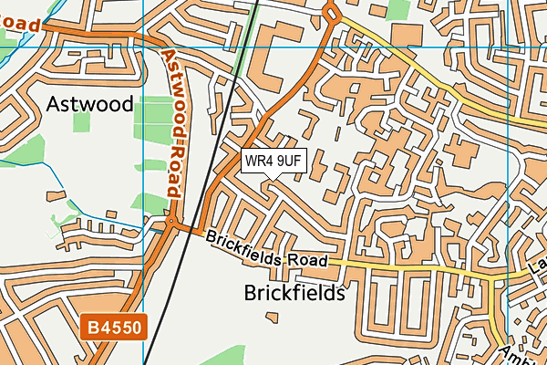 WR4 9UF map - OS VectorMap District (Ordnance Survey)