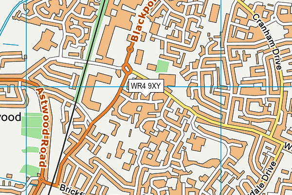 WR4 9XY map - OS VectorMap District (Ordnance Survey) WR4 9XY map - OS VectorMap District (Ordnance Survey)