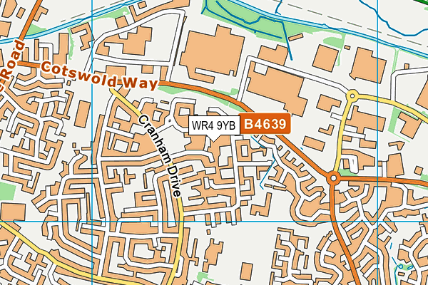 WR4 9YB map - OS VectorMap District (Ordnance Survey) WR4 9YB map - OS VectorMap District (Ordnance Survey)