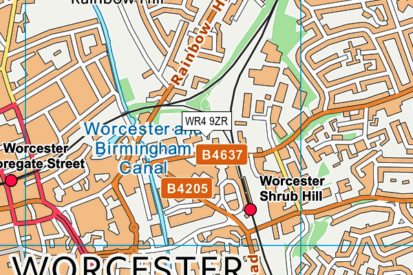 WR4 9ZR map - OS VectorMap District (Ordnance Survey) WR4 9ZR map - OS VectorMap District (Ordnance Survey)