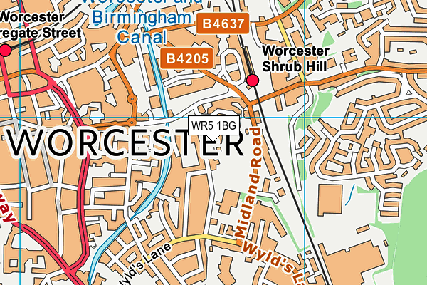 WR5 1BG map - OS VectorMap District (Ordnance Survey) WR5 1BG map - OS VectorMap District (Ordnance Survey)