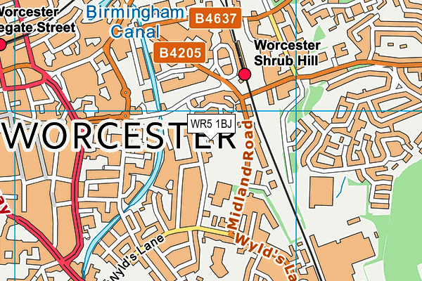 WR5 1BJ map - OS VectorMap District (Ordnance Survey)