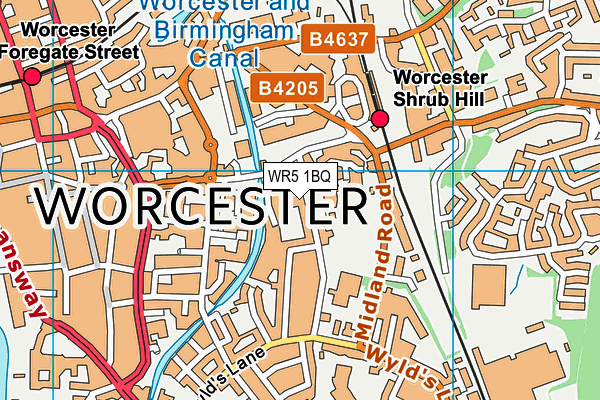 WR5 1BQ map - OS VectorMap District (Ordnance Survey) WR5 1BQ map - OS VectorMap District (Ordnance Survey)