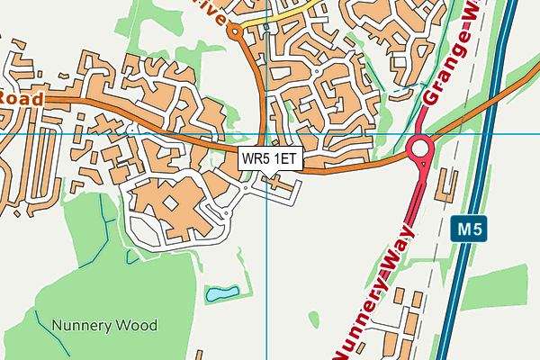 WR5 1ET map - OS VectorMap District (Ordnance Survey) WR5 1ET map - OS VectorMap District (Ordnance Survey)