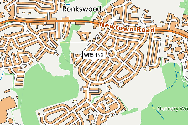 WR5 1NX map - OS VectorMap District (Ordnance Survey)