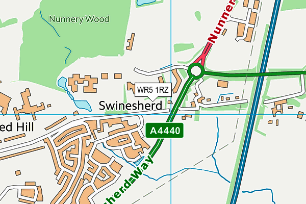 WR5 1RZ map - OS VectorMap District (Ordnance Survey)