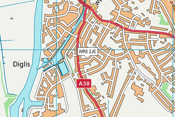 WR5 2JE map - OS VectorMap District (Ordnance Survey)