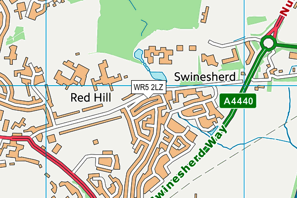 WR5 2LZ map - OS VectorMap District (Ordnance Survey)