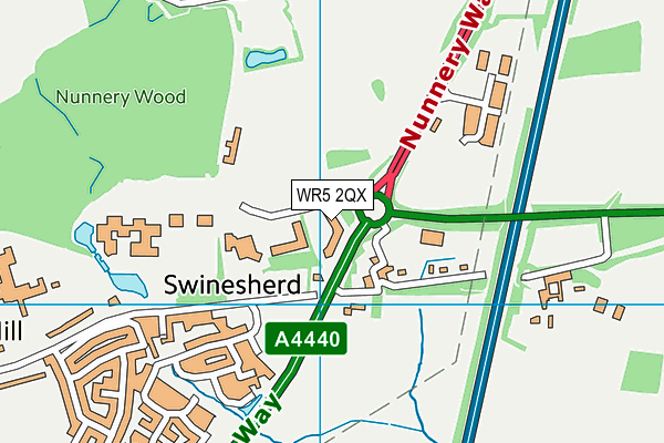 WR5 2QX map - OS VectorMap District (Ordnance Survey) WR5 2QX map - OS VectorMap District (Ordnance Survey)