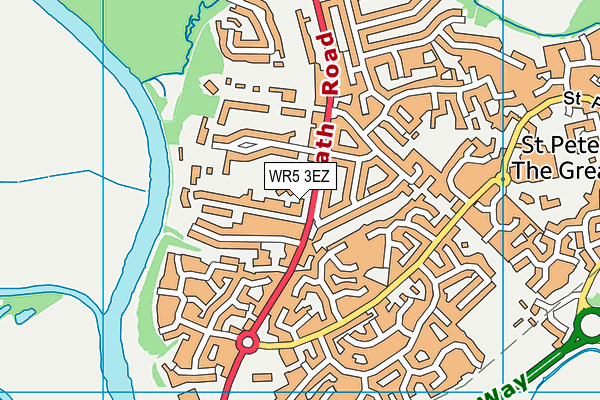 WR5 3EZ map - OS VectorMap District (Ordnance Survey)