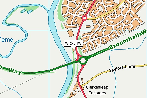 WR5 3HW map - OS VectorMap District (Ordnance Survey) WR5 3HW map - OS VectorMap District (Ordnance Survey)