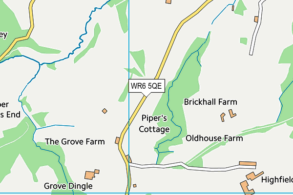 WR6 5QE map - OS VectorMap District (Ordnance Survey) WR6 5QE map - OS VectorMap District (Ordnance Survey)