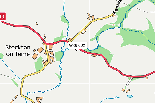 WR6 6UX map - OS VectorMap District (Ordnance Survey) WR6 6UX map - OS VectorMap District (Ordnance Survey)