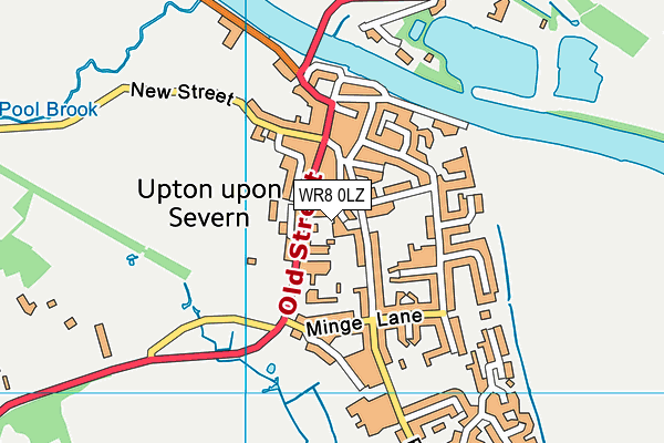 WR8 0LZ map - OS VectorMap District (Ordnance Survey)