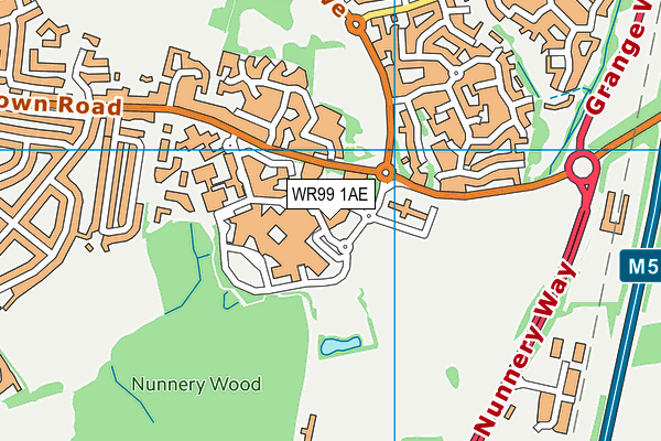 WR99 1AE map - OS VectorMap District (Ordnance Survey) WR99 1AE map - OS VectorMap District (Ordnance Survey)