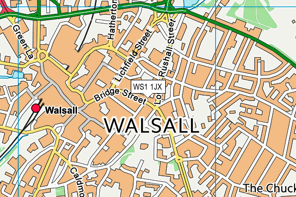 WS1 1JX map - OS VectorMap District (Ordnance Survey) WS1 1JX map - OS VectorMap District (Ordnance Survey)