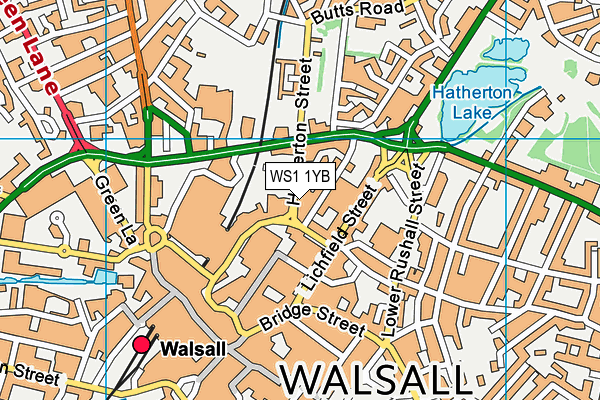 WS1 1YB map - OS VectorMap District (Ordnance Survey) WS1 1YB map - OS VectorMap District (Ordnance Survey)